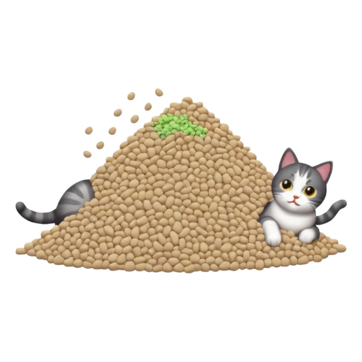 a pile of cat litter (white) sticker