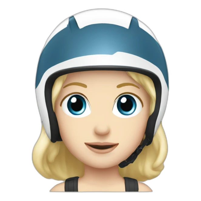 Cute blonde blue eyes white bike helmet sticker