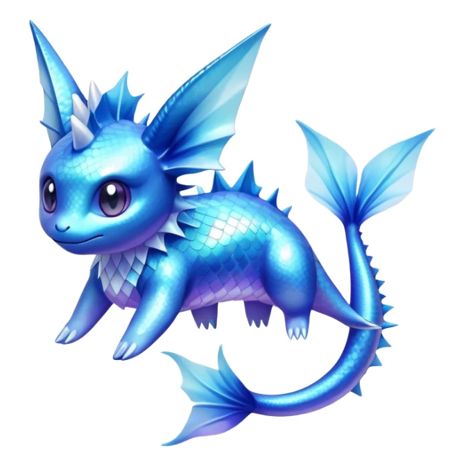 Shiny colorful Vaporeon-Amaura-Pokémon-hybrid-creature sticker
