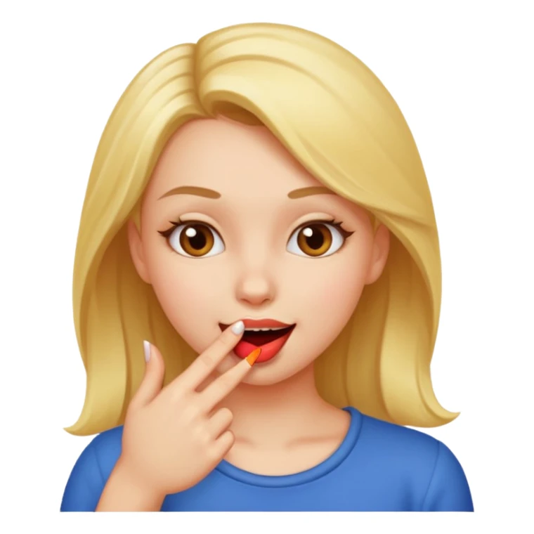 girl biting her finger in a flirty way sticker