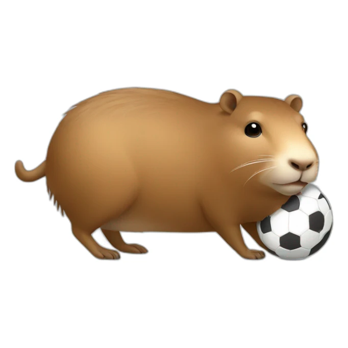 Capybara car with football sticker