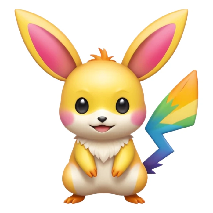 Rainbow-gradients Emolga-Pichu-Victini-fusion sticker