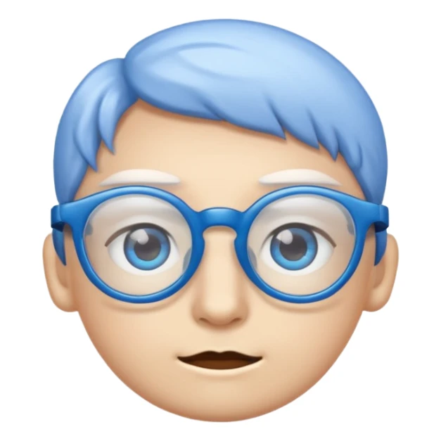 eye looking emoji with blue glasses sticker