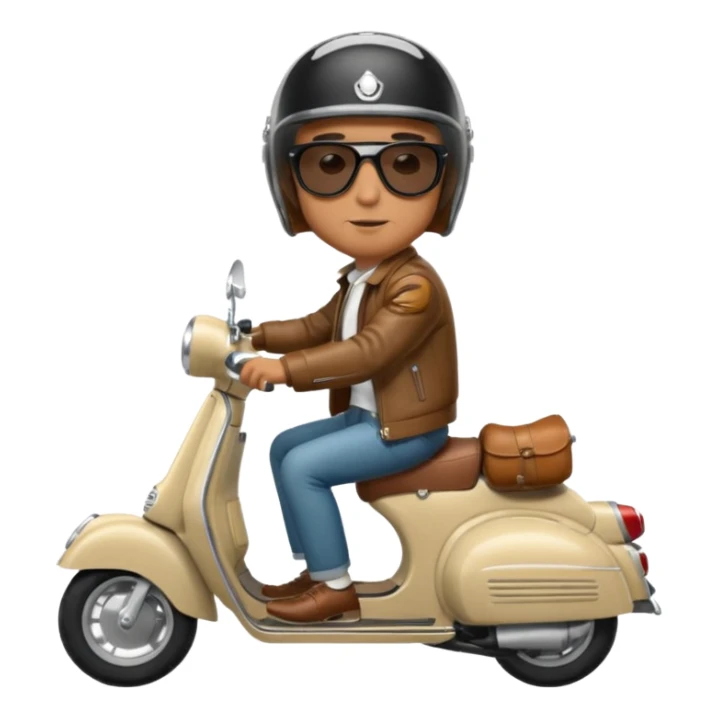 A classic vespa rider with my brothers face. sticker