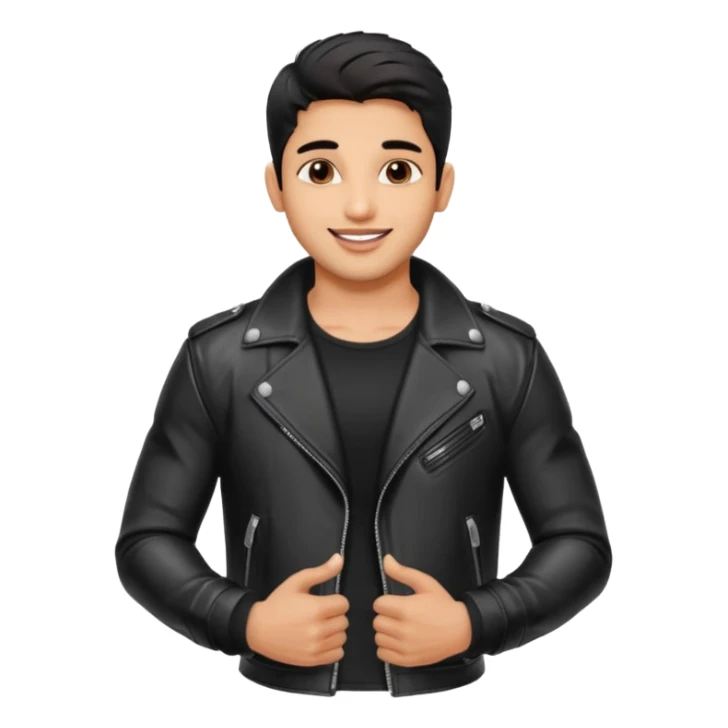 generate a pretty bratz siddharth malhotra, LEAN BUT MUSCULAR WEARING A LEATHER JACKET sticker