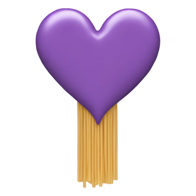 Purple love heart with spaghetti ￼ sticker