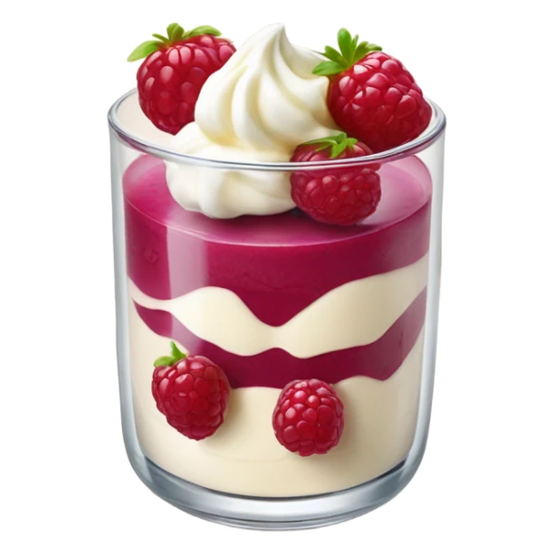 Himbeere mascarpone Creme mit Keks Stückchen im Glas  sticker
