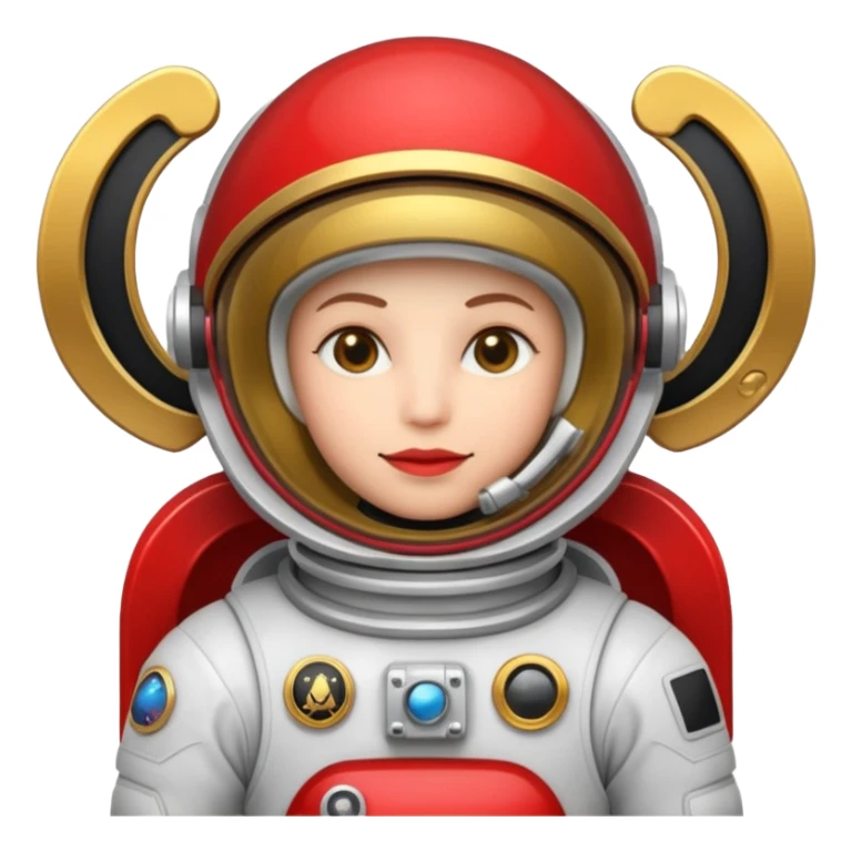 Money astronaut, red and black design, having a logo of "AIOT" sticker