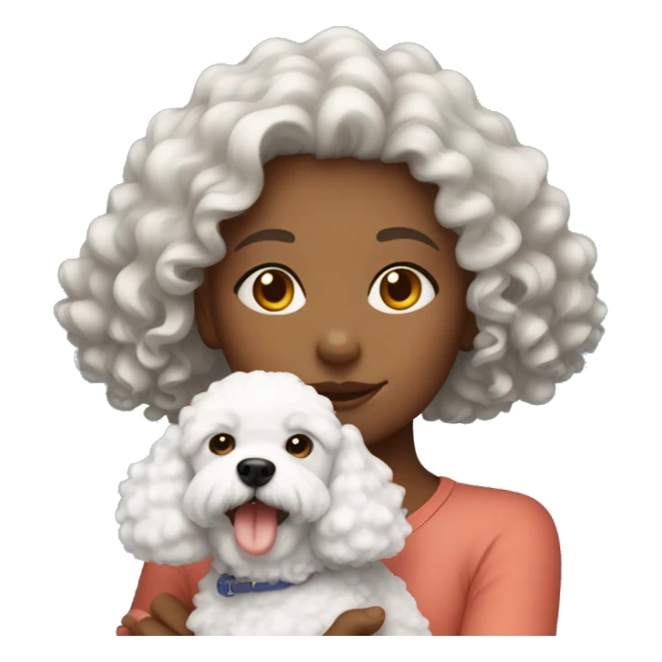 curly girl with a bichon dog sticker