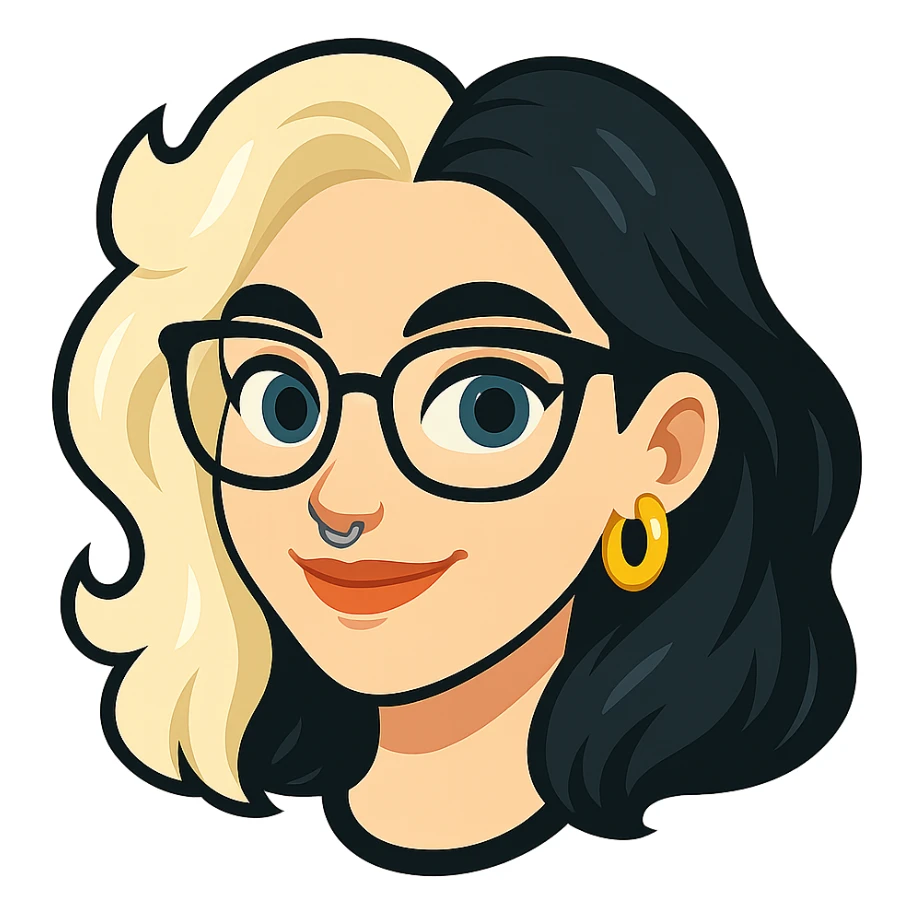 Telegram channel avatar for news about updates to the Diana bot, featuring a stylized logo or mascot, clean and modern design, transparent background, no outlines, simple and recognizable, with glasses. The style should be similar to the Telegram sticker style with white background and bold, clean lines. sticker
