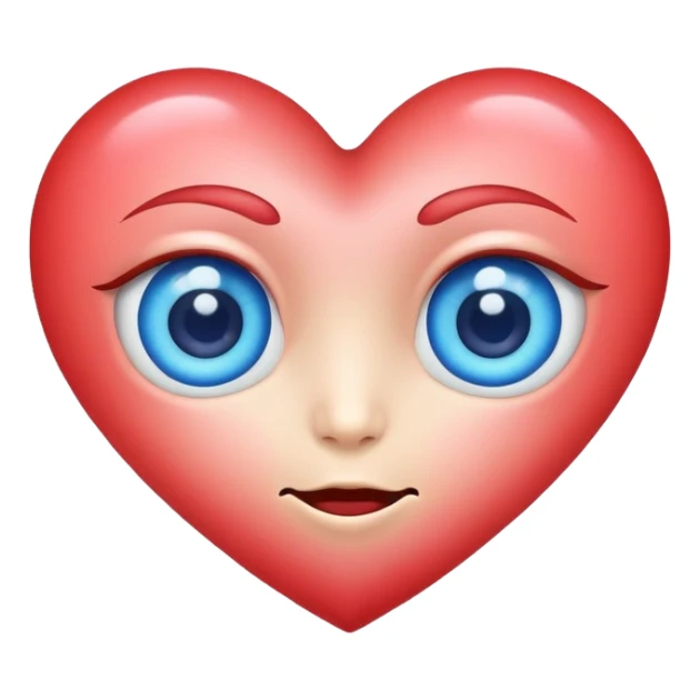 Heart blue with eyes love  sticker