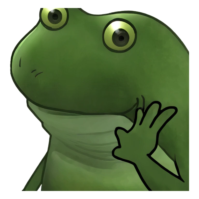 Funny mutant frog with extra limbs making a goofy face sticker