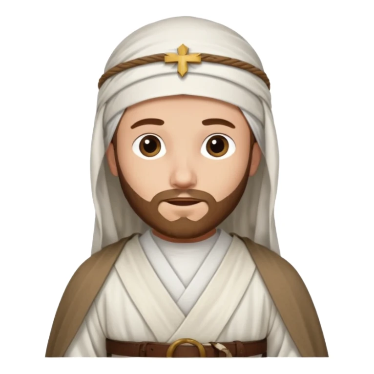 Jerusalem man in Jesus-era attire, robe, belt, and headscarf sticker