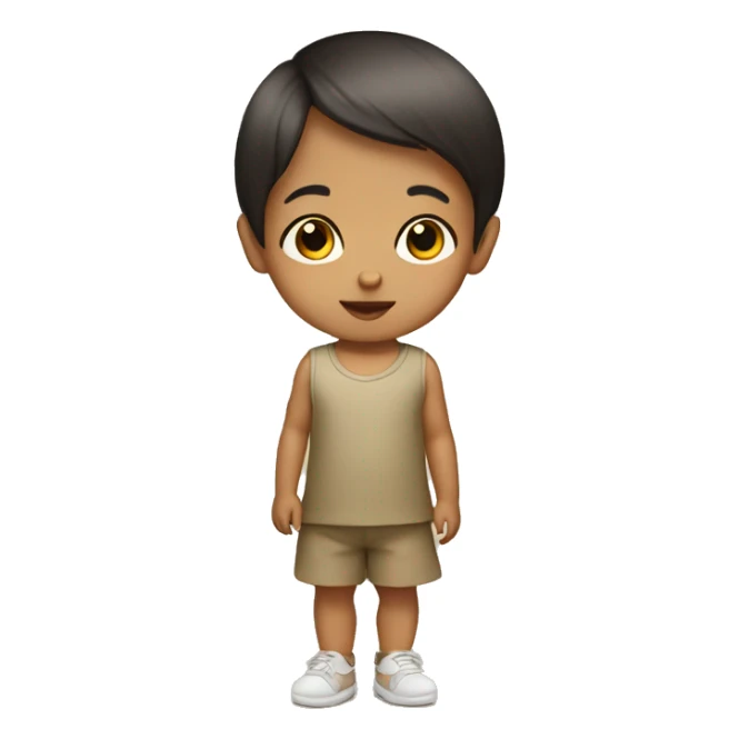 indian asian baby with mushroom bob haircut  sticker