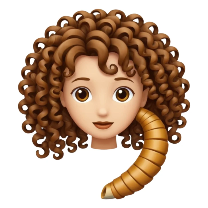 curly hair strand shaped like a spiral sticker