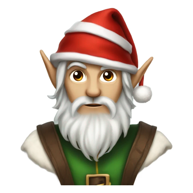rogue male elf fantasy wearing santa hat sticker