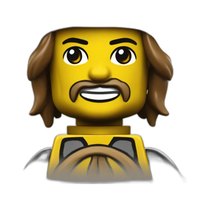Lego classic pirate minifigure yellow skin simple smile face sticker