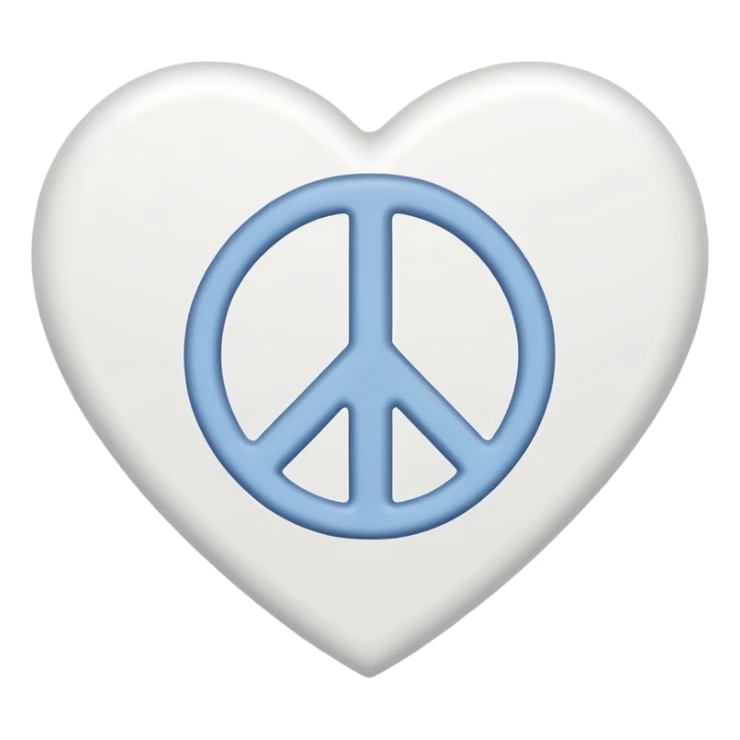 white heart with a peace sign sticker