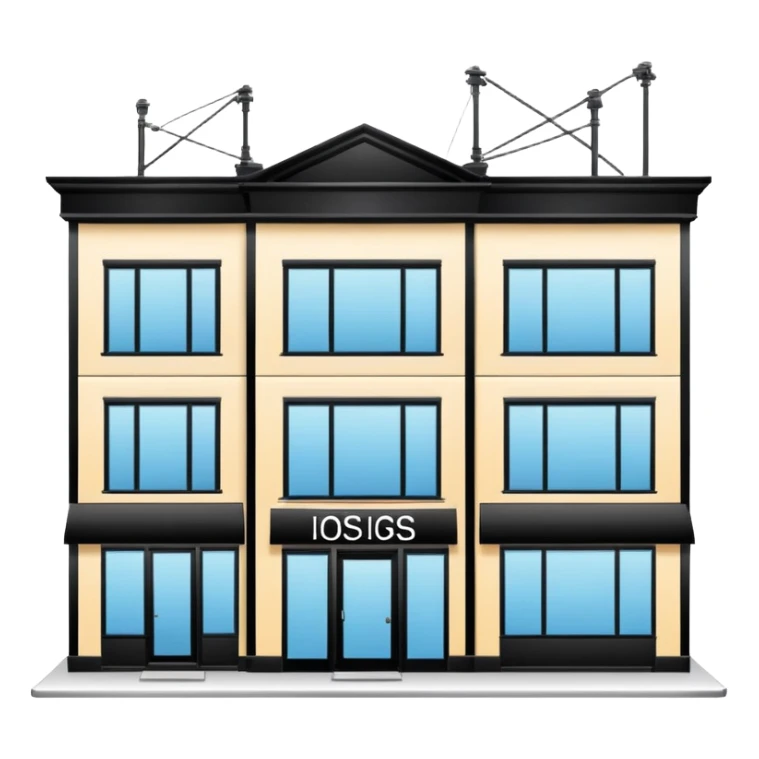 three beauty salon buildings connected by lines sticker