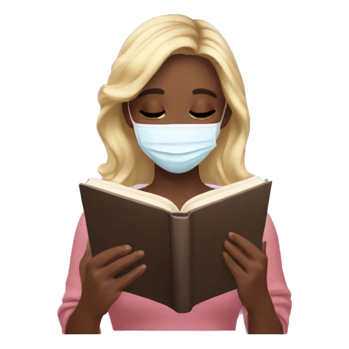Girl with Beauty Face mask reading a Asthetic book sticker
