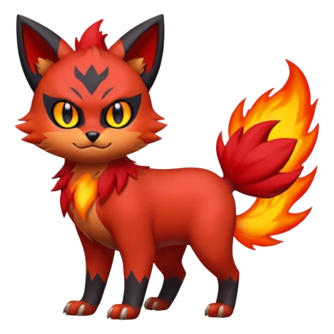  -Litten-Zorua-Fakémon-hybrid-creature (full body)  sticker