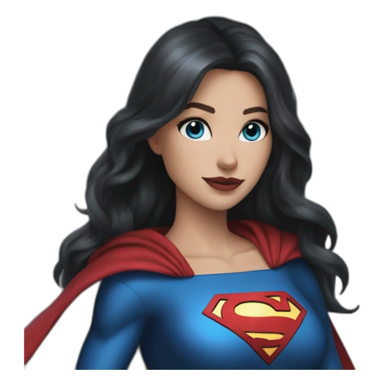 Supergirl Karina dark hair blue eyes sticker