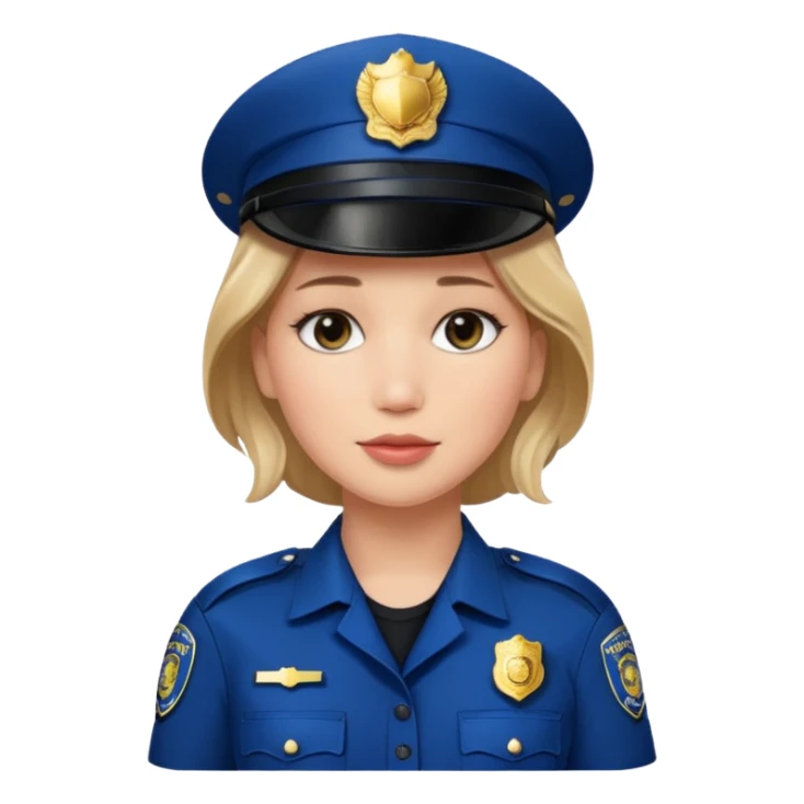 Jennifer Lawrence, in a police uniform sticker