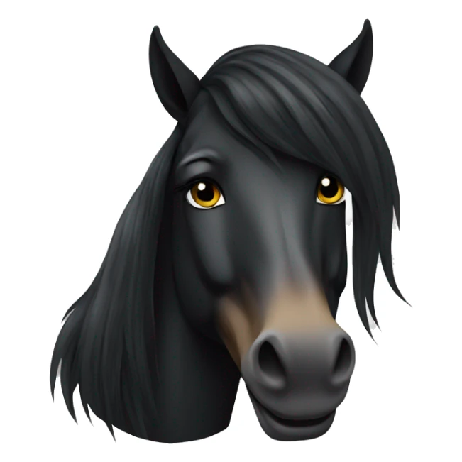 Horses black with mane star print on head  sticker