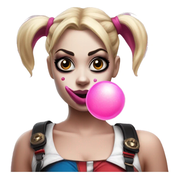 Harley Quinn with pink bubble gum  sticker