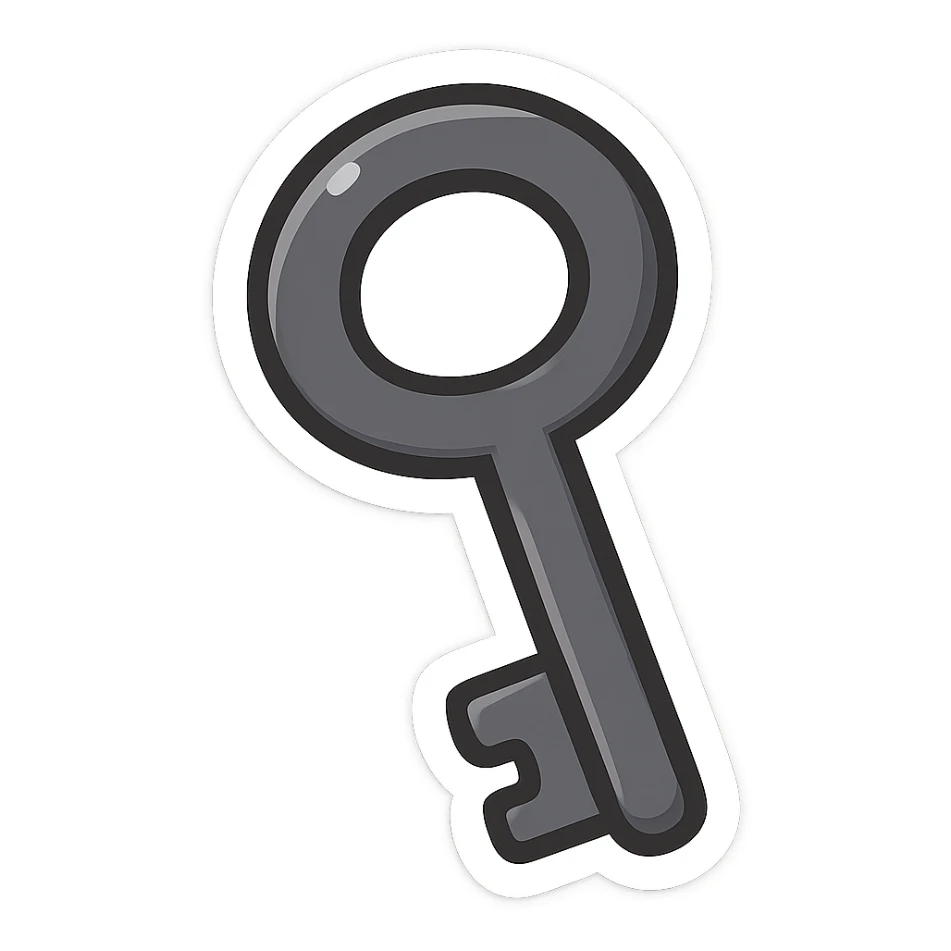 simple black key sticker