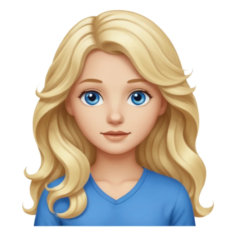 White girl with long wavy hair sticker