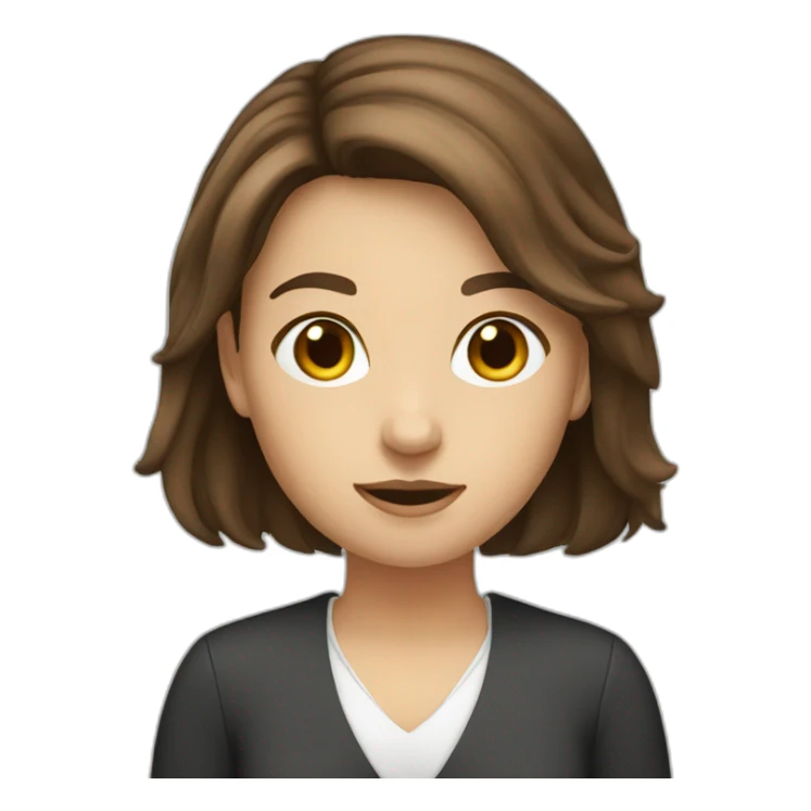 brown hair english teacher girl sticker