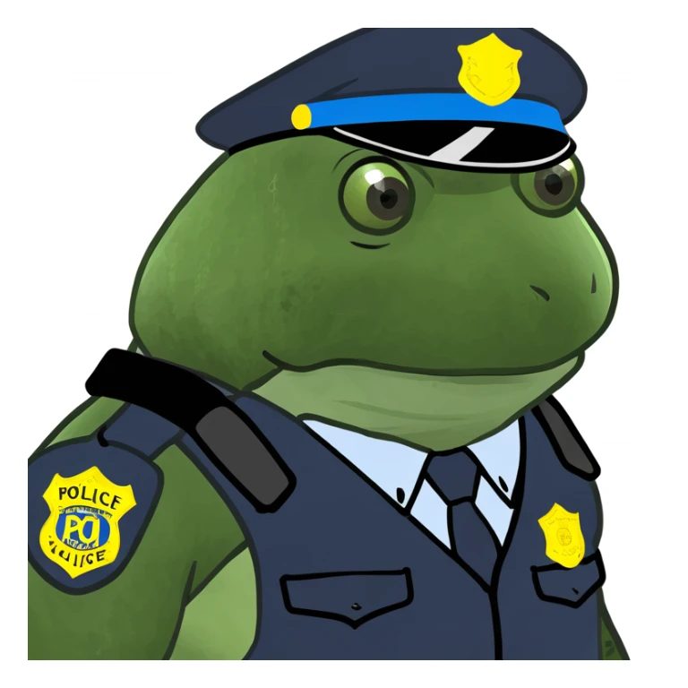 bufo in a police suit sticker
