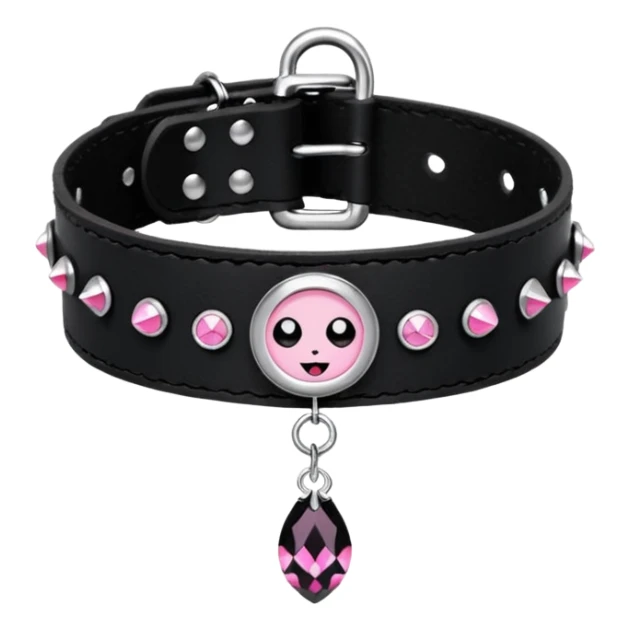 BLACKPINK-inspired gothic choker , no hearts, black and pink, cute, remove background sticker