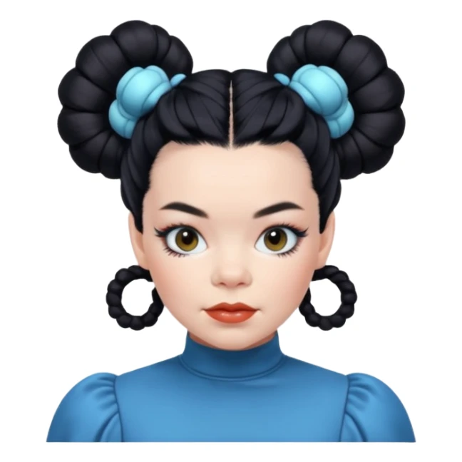 Bjork debut space buns hair 90s sticker
