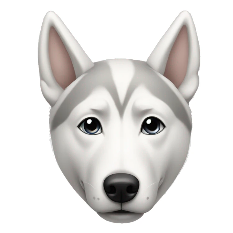White husky with big ears and a grey triangle on its forehead  sticker