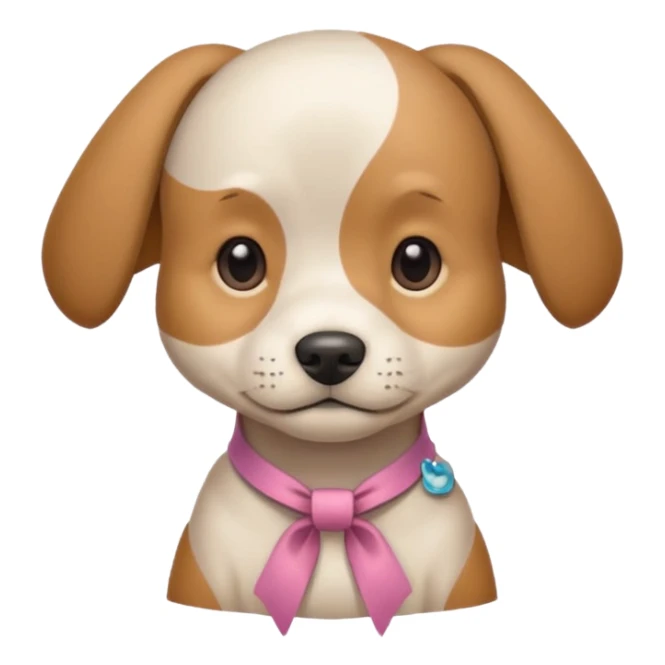 dog with head ribbon and  shirt sticker