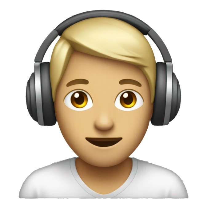 Listening to music on headphones sticker