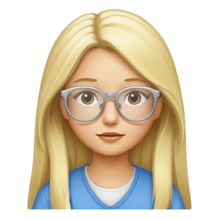 blonde girl with long hair and white glasses sticker