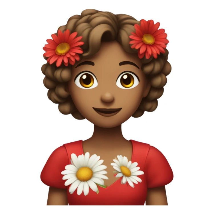 Red Geras girl with a heart sticker