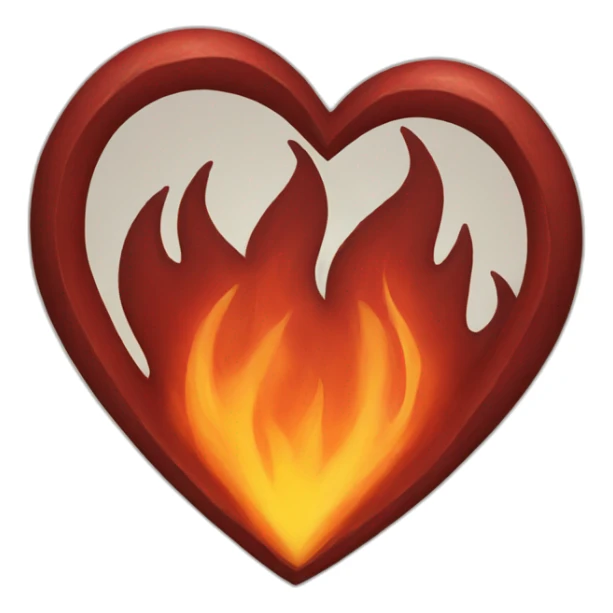 Fire heart sticker