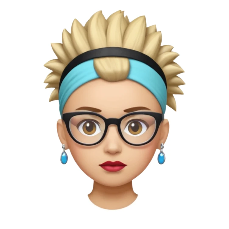 extreme mohawk person face headband glassess lots of makeup sticker