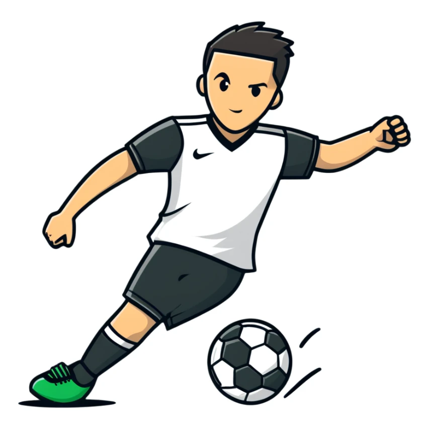 soccer player kicking ball sticker