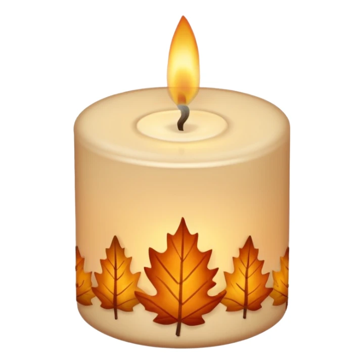 cozy autumn candle, beige colours sticker