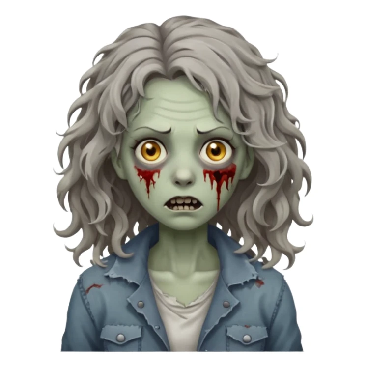 🧟‍♀️ zumbi de cabelo ondulado feminino  sticker