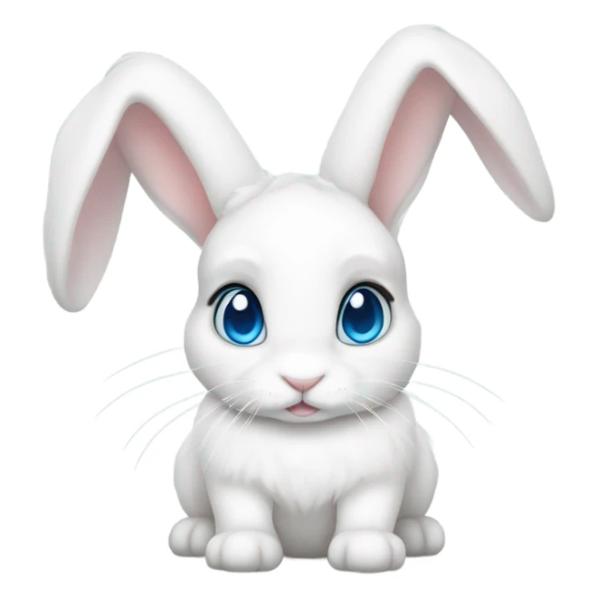 Full white, Lop eared bunny with blue eyes sticker