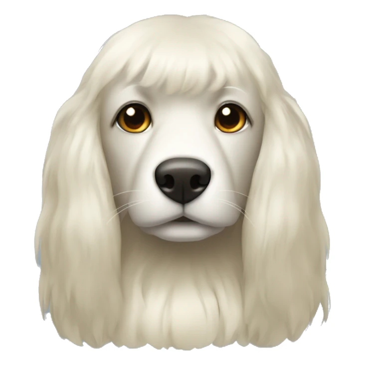 Black and ivory long hair ponski with brown eyes sticker