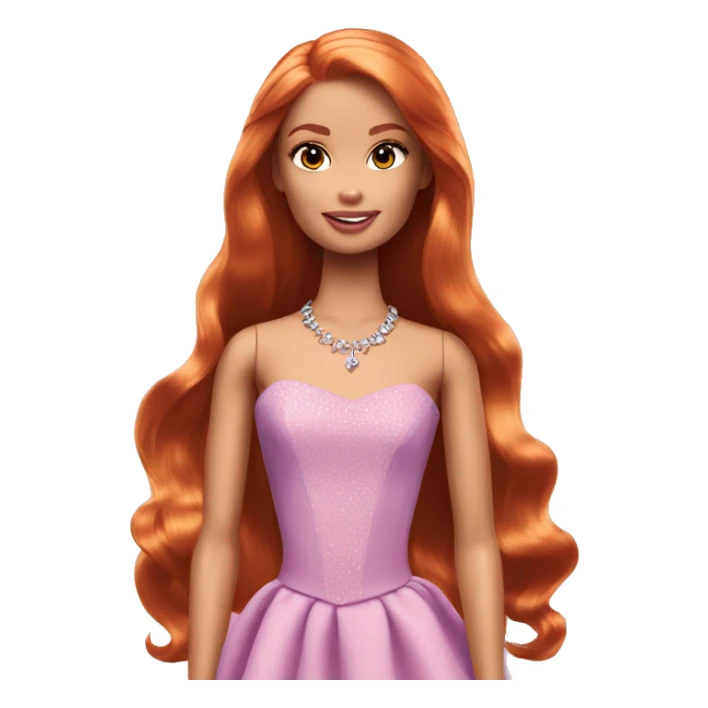 barbie princess amber eyes long ginger hair sticker