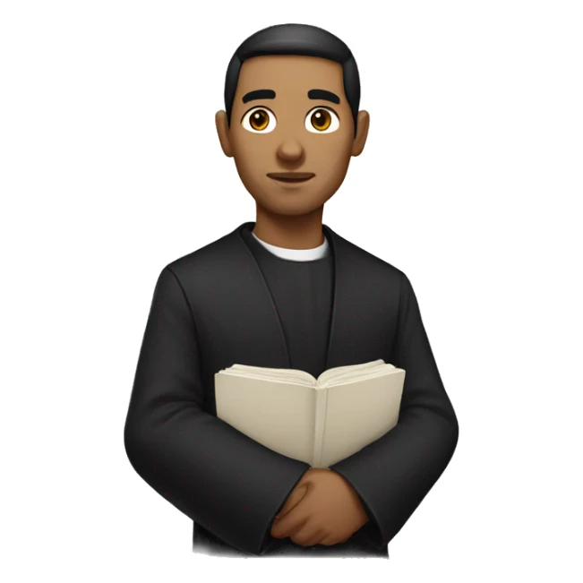 priest with black hair sticker