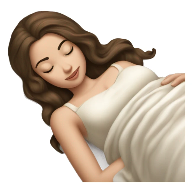 sleeping beauty brunette white girl with a silk pillow sticker